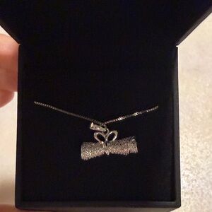 Kay Jewelers Silver Bow Pendant Necklace